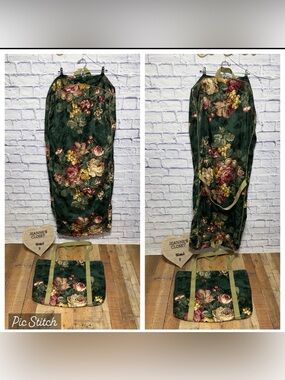 Designer Travel Set Gloria Rae Duffel & Garment Bag USA Vintage Tapestry Floral
